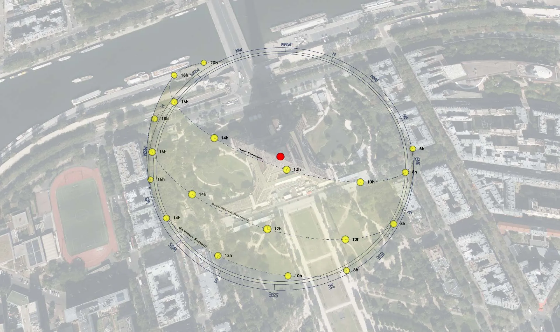 3D Sun path - Paris