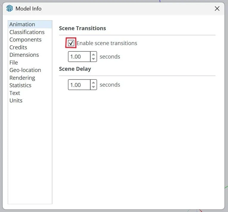 Enable scene transitions