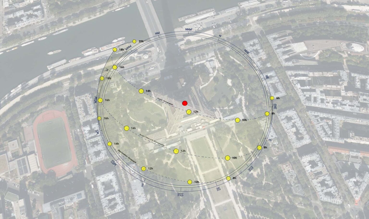 3D Sun path - Paris
